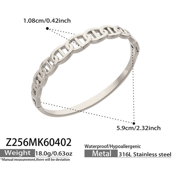 Wholesale Stainless Steel Geometric Electroplated Ring Shaped Clasp Bracelet Set Jewelry Accessories