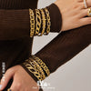Wholesale Stainless Steel Geometric Electroplated Ring Shaped Clasp Bracelet Set Jewelry Accessories
