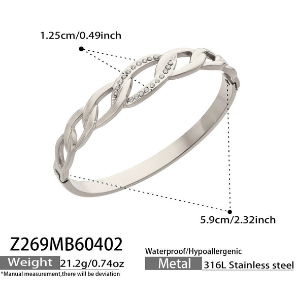 Wholesale Stainless Steel Geometric Electroplated Ring Shaped Clasp Bracelet Set Jewelry Accessories