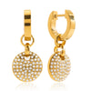 Wholesale Stainless Steel Geometric Electroplated Round Pendant Earrings For Women