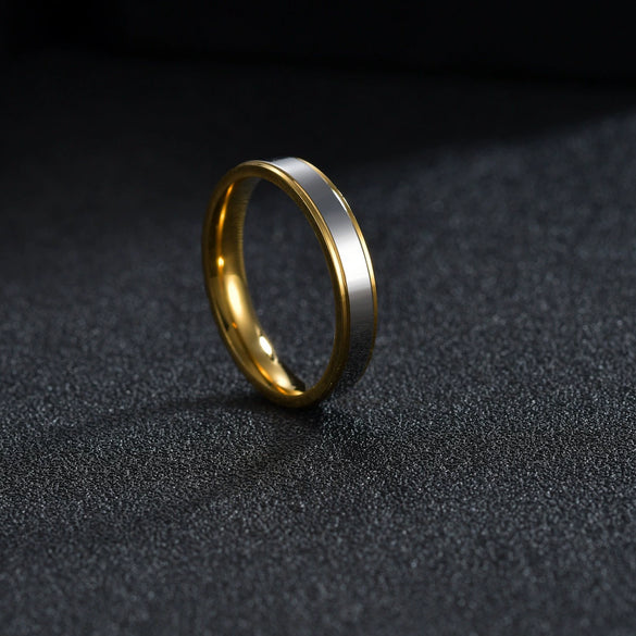 Wholesale Stainless Steel Geometric Electroplated Unisex Couple Rings
