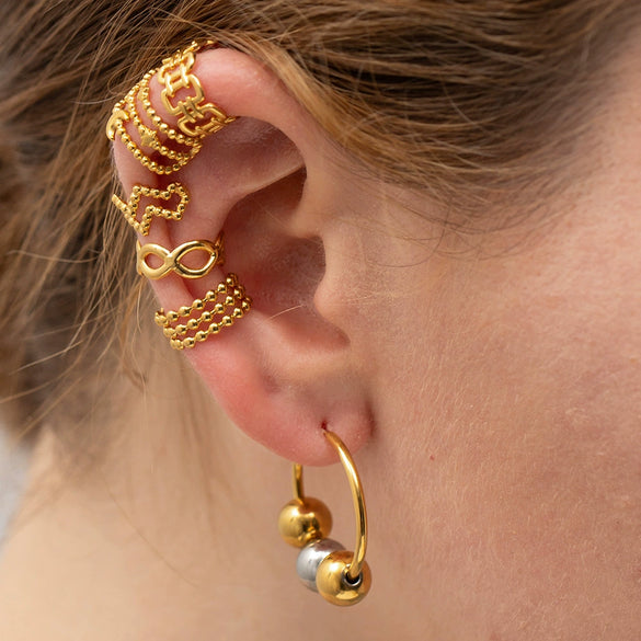 Wholesale Stainless Steel Geometric Electroplated Women's Ear Clip Earrings
