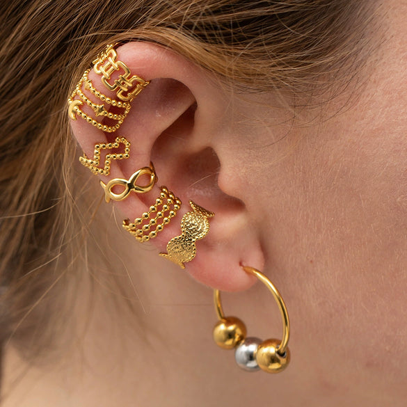 Wholesale Stainless Steel Geometric Electroplated Women's Ear Clip Earrings
