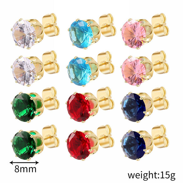 Wholesale Stainless Steel Geometric Electroplated Women's Earrings