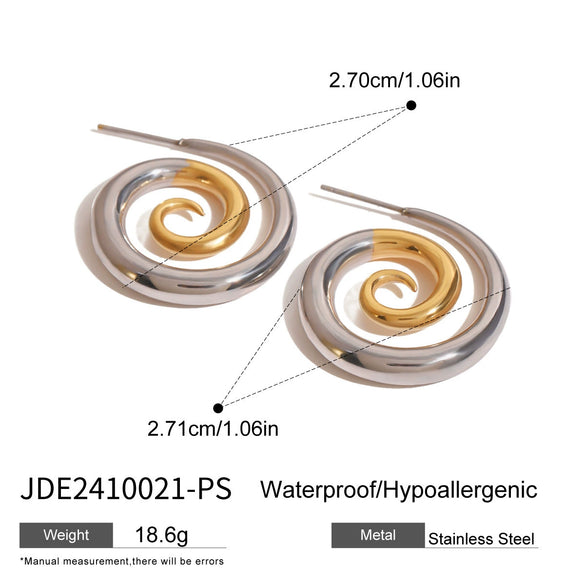 Wholesale Stainless Steel Geometric Electroplated Women's Earrings