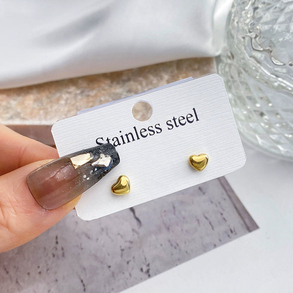 Wholesale Stainless Steel Geometric Electroplated Women's Fashionable Ear Studs