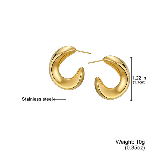 Wholesale Stainless Steel Geometric Electroplated Women's Fashionable Ear Studs