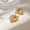 Wholesale Stainless Steel Geometric Electroplated Women's Hollow Love Earrings
