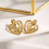 Wholesale Stainless Steel Geometric Electroplated Women's Hollow Love Earrings