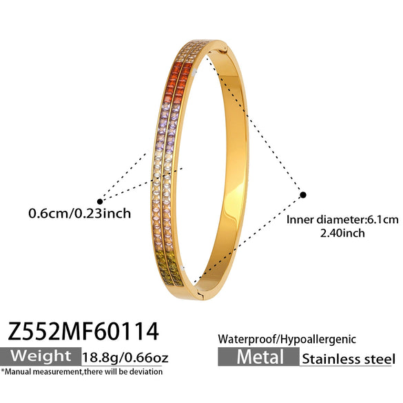 Wholesale Stainless Steel Geometric Electroplated Zirconencrusted Small Daisy Clasp Open Bracelet Set Accessories