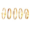 Wholesale Stainless Steel Geometric Electroplated Zirconencrusted Small Daisy Clasp Open Bracelet Set Accessories