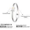 Wholesale Stainless Steel Geometric Electroplated Zirconencrusted Small Daisy Clasp Open Bracelet Set Accessories