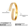 Wholesale Stainless Steel Geometric Electroplated Zirconencrusted Small Daisy Clasp Open Bracelet Set Accessories