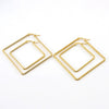Wholesale 316L Stainless Steel Geometric Electroplating Square Bar Coil Earrings For Women