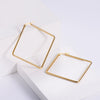 Wholesale 316L Stainless Steel Geometric Electroplating Square Bar Coil Earrings For Women