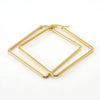 Wholesale 316L Stainless Steel Geometric Electroplating Square Bar Coil Earrings For Women