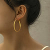 Wholesale Stainless Steel Geometric Embossed Gold Plated Women's Earrings