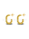 Wholesale Stainless Steel Geometric Embossed Hydraulic Women's Earrings