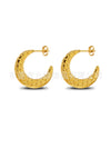 Wholesale Stainless Steel Geometric Embossed Hydraulic Women's Earrings