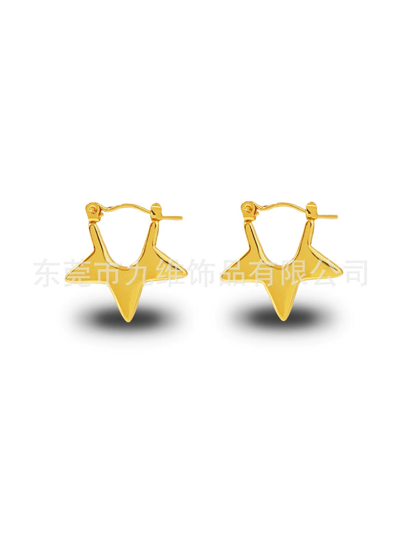 Wholesale Stainless Steel Geometric Embossed Hydraulic Women's Earrings