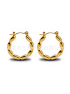 Wholesale Stainless Steel Geometric Embossed Hydraulic Women's Earrings