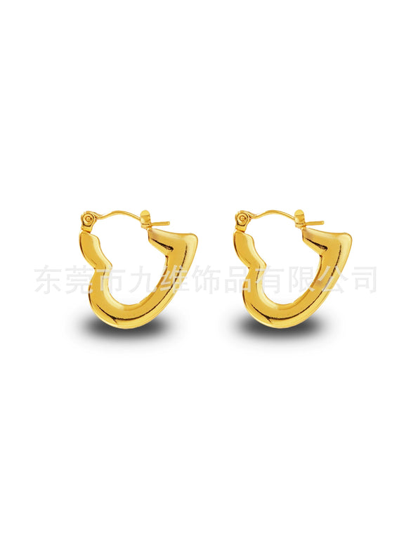 Wholesale Stainless Steel Geometric Embossed Hydraulic Women's Earrings