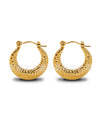 Wholesale Stainless Steel Geometric Embossed Hydraulic Women's Earrings