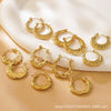 Wholesale Stainless Steel Geometric Embossed Hydraulic Women's Earrings