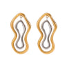 Wholesale Stainless Steel Geometric Exaggerated Lines Smooth Earrings With Gold And Silver Color Matching And Electroplating Treatment