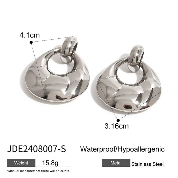 Wholesale Stainless Steel Geometric Exaggerated Niche Earrings For Women With Electroplating
