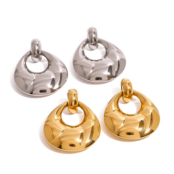 Wholesale Stainless Steel Geometric Exaggerated Niche Earrings For Women With Electroplating