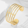 Wholesale Stainless Steel Geometric Exaggerated Nonfading Opening Bracelet With Electroplating