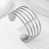 Wholesale Stainless Steel Geometric Exaggerated Nonfading Opening Bracelet With Electroplating