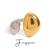 Wholesale Stainless Steel Geometric Exaggerated Quiet Design Irregular Opening Ring With Gold And Silver Color Matching And Electroplating Treatment