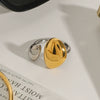 Wholesale Stainless Steel Geometric Exaggerated Quiet Design Irregular Opening Ring With Gold And Silver Color Matching And Electroplating Treatment