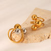 Wholesale Stainless Steel Geometric Exaggerated Ring And Bracelet Jewelry With Electroplating