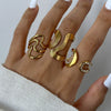 Wholesale Stainless Steel Geometric Exaggerated Rings Electroplated Jewelry Unisex Women's