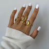 Wholesale Stainless Steel Geometric Exaggerated Rings Electroplated Jewelry Unisex Women's