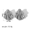 Wholesale Stainless Steel Geometric Fan Shaped Electroplated Anti Allergy Earrings