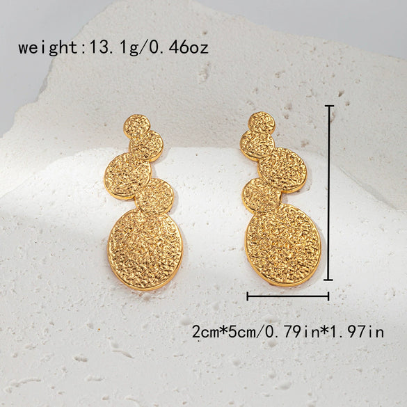Wholesale Stainless Steel Geometric Fashion Antiallergy Earrings With Electroplating Treatment