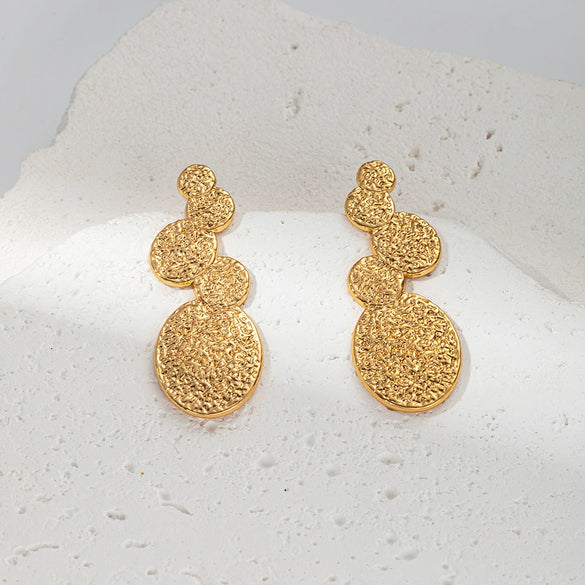 Wholesale Stainless Steel Geometric Fashion Antiallergy Earrings With Electroplating Treatment