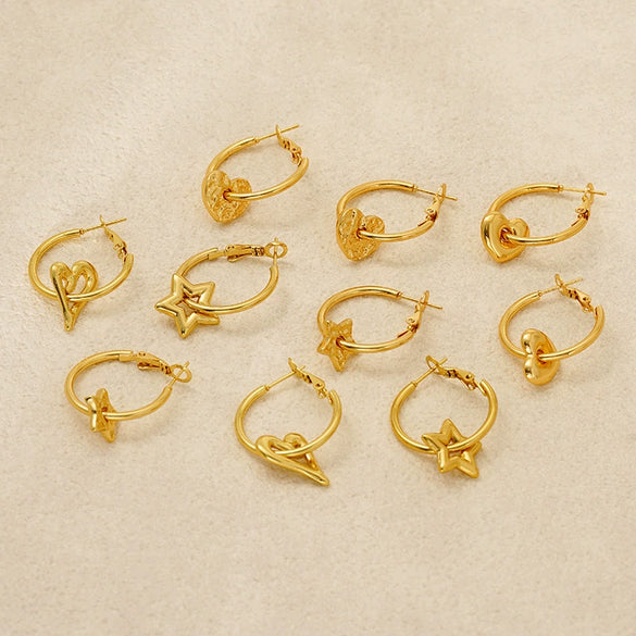 Wholesale Stainless Steel Geometric Fashion Earrings For Women With Electroplating Design