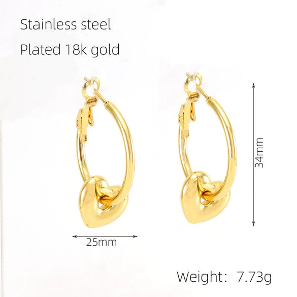 Wholesale Stainless Steel Geometric Fashion Earrings For Women With Electroplating Design