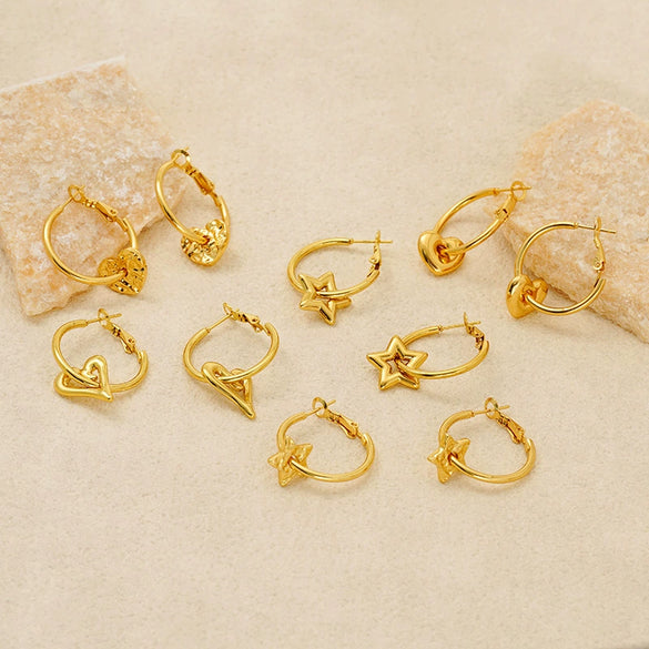Wholesale Stainless Steel Geometric Fashion Earrings For Women With Electroplating Design