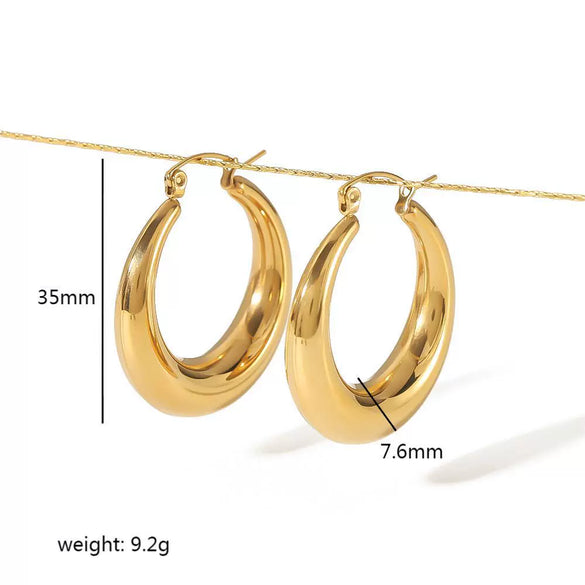 Wholesale Stainless Steel Geometric Fashion Earrings For Women With Electroplating