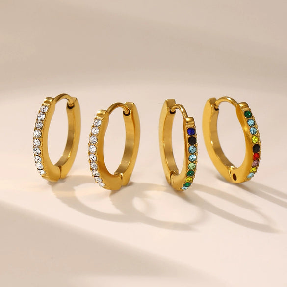 Wholesale 316L Stainless Steel Geometric Fashion Earrings For Women With Electroplating