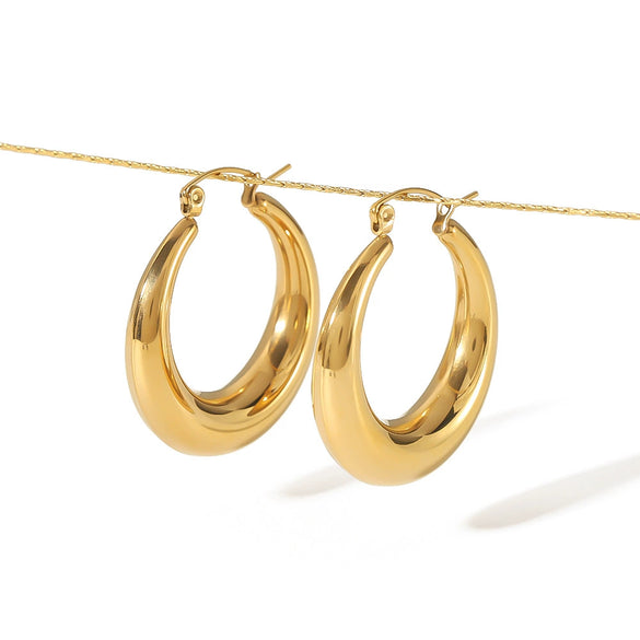 Wholesale Stainless Steel Geometric Fashion Earrings For Women With Electroplating