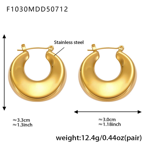 Wholesale 316L Stainless Steel Geometric Fashion Highpolished Gold Plated Women's Earrings