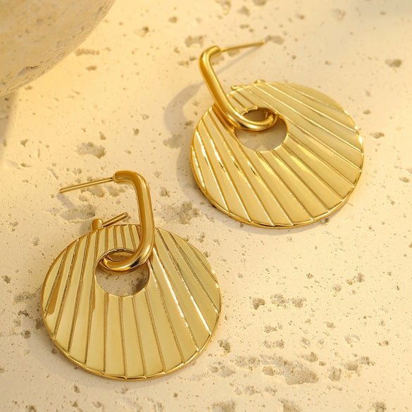 Wholesale Stainless Steel Geometric Fashion Light Luxury Electroplated Women's Earrings