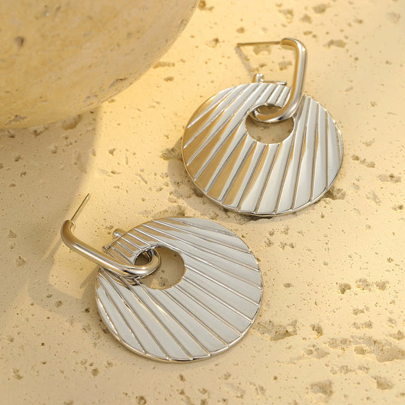 Wholesale Stainless Steel Geometric Fashion Light Luxury Electroplated Women's Earrings